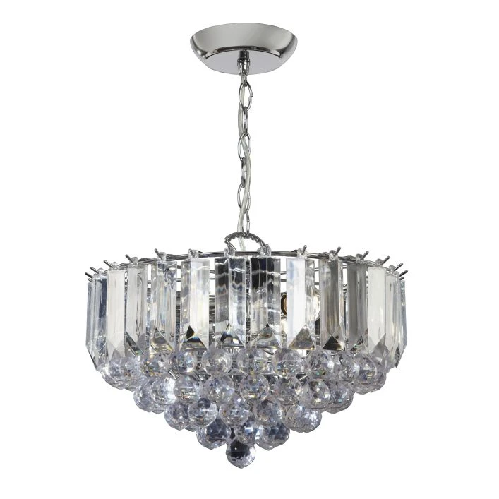 Sierra Pendant Light Chrome Finish with Acrylic Detailing Dimmable