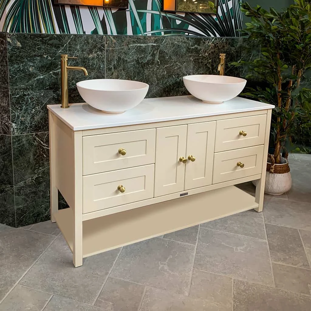 Ava Duo Painted Bathroom Vanity Unit counter top sinks - Harvey George